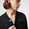 Men'S * | Shop Allsaints Logo Bar Pendant Sterling Silver Necklace