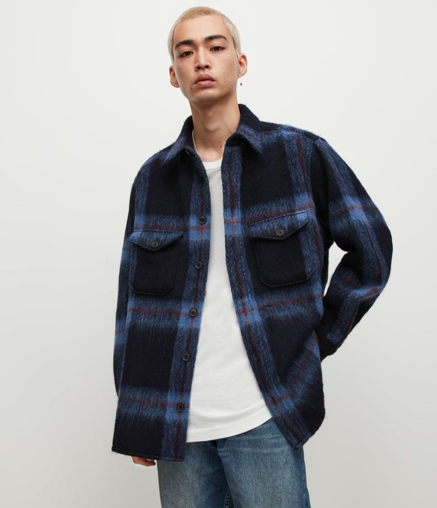 Men'S * | Shop Allsaints Gallaway Check Overshirt