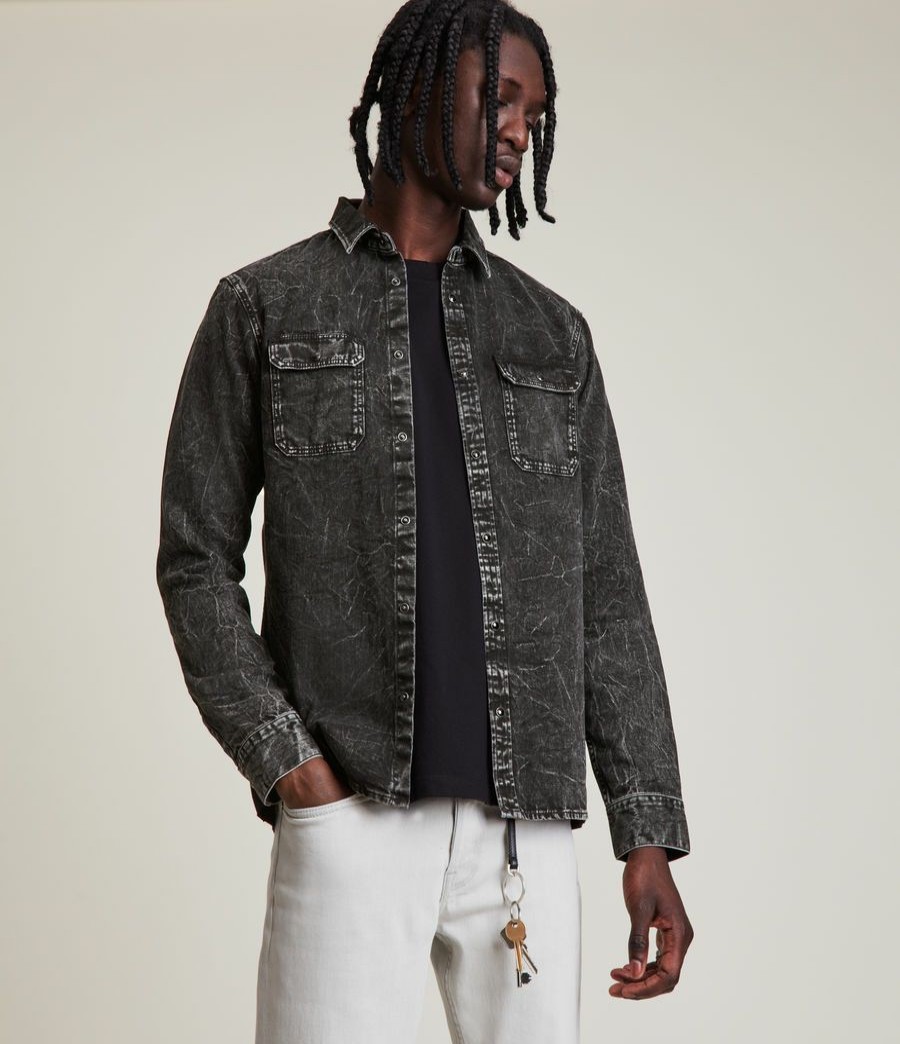 Men'S * | Shop Allsaints Nokken Denim Shirt