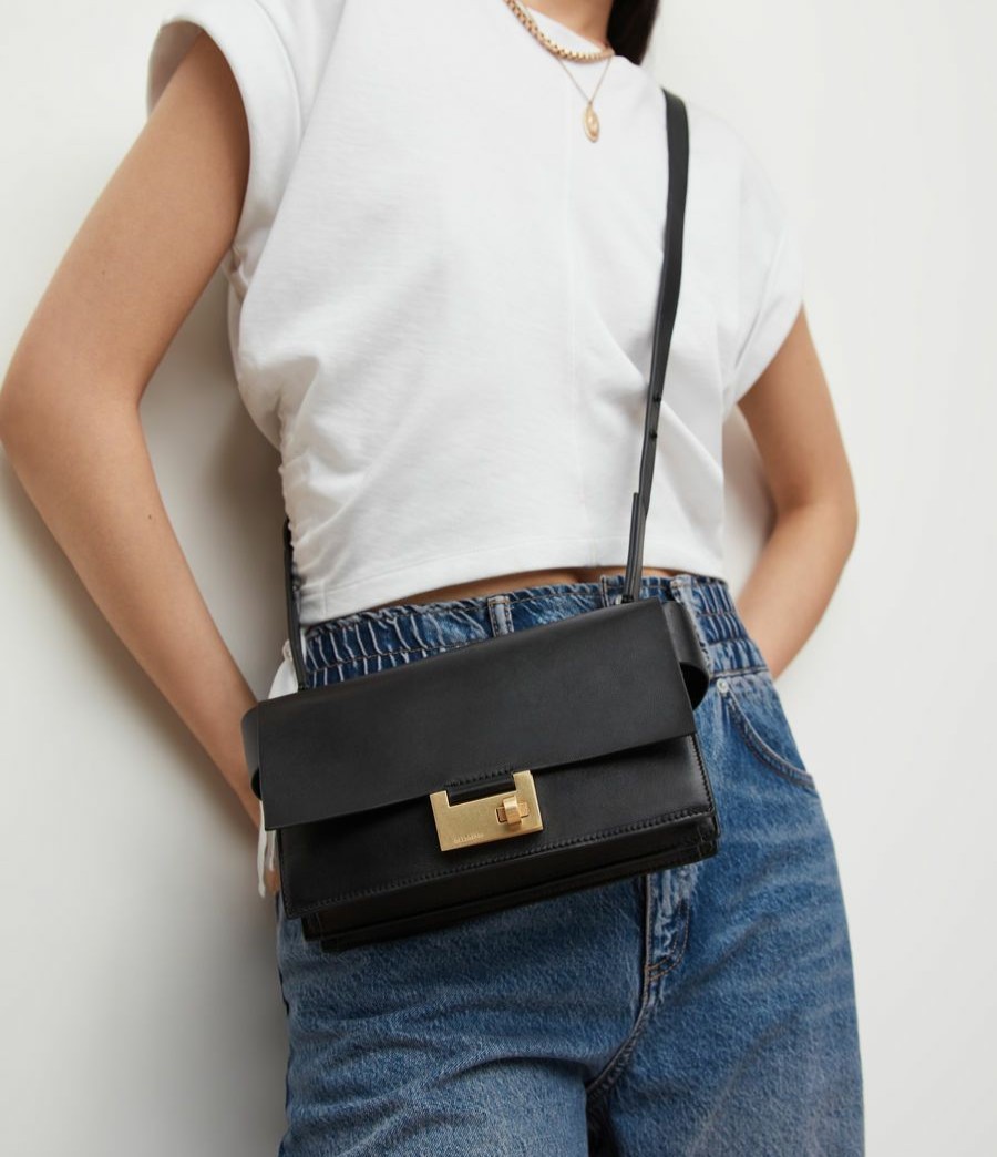 Women'S * | Shop Allsaints Teca Leather Crossbody Bag