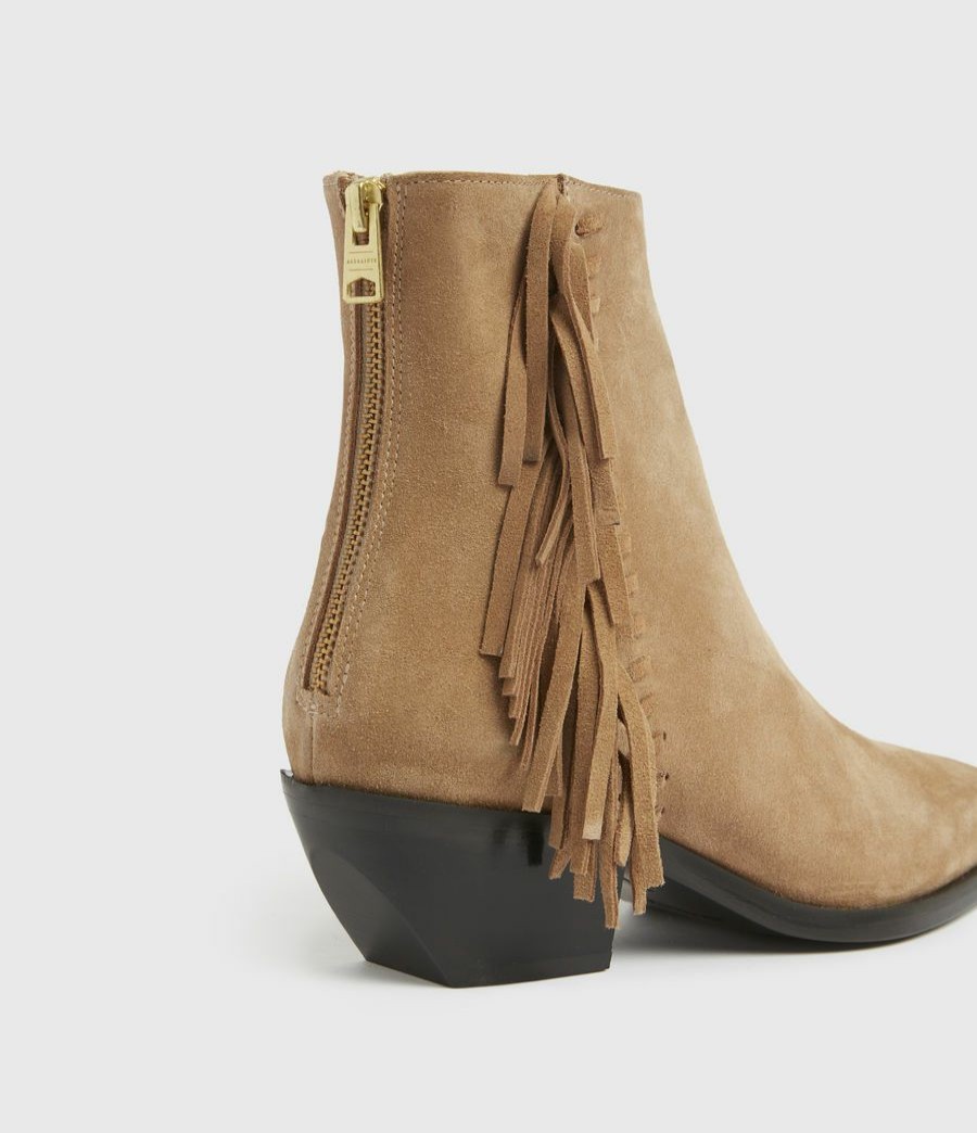 Women'S * | Shop Allsaints Layla Suede Fringe Boots