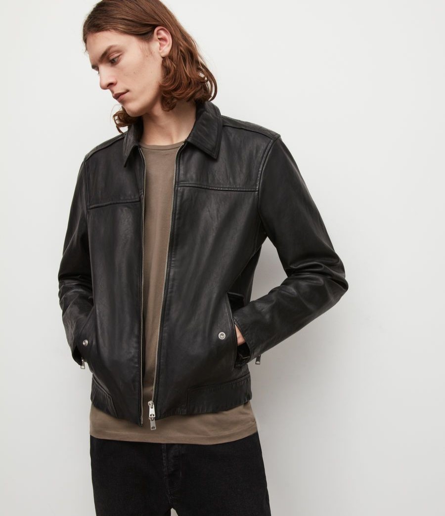 Men'S * | Shop Allsaints Baston Leather Jacket