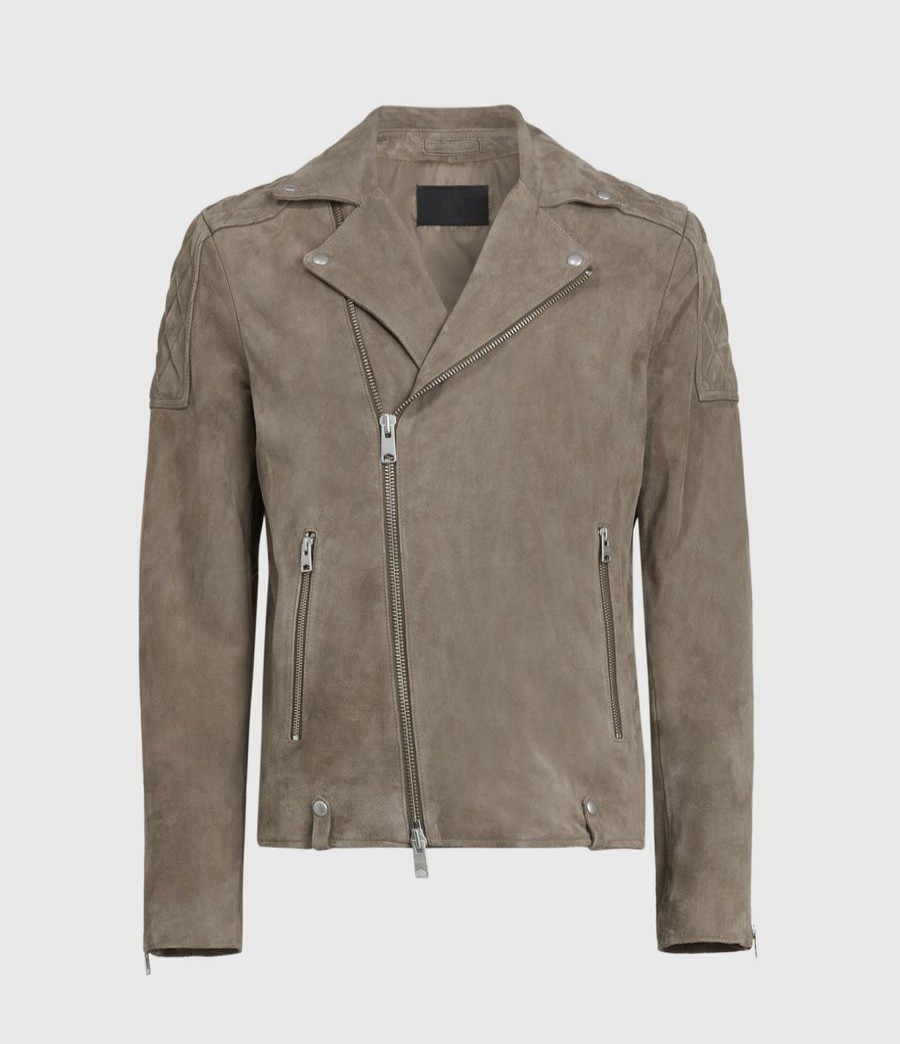 Men'S * | Shop Allsaints Priory Suede Biker Jacket