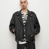 Men'S * | Shop Allsaints Shoga Oversized Leather Biker Jacket