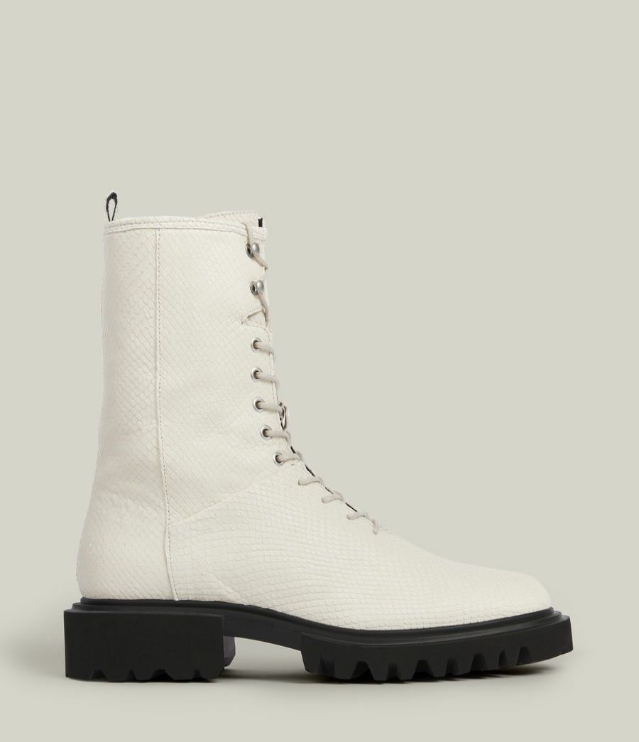 Women'S * | Shop Allsaints Maren Leather Snake Boots