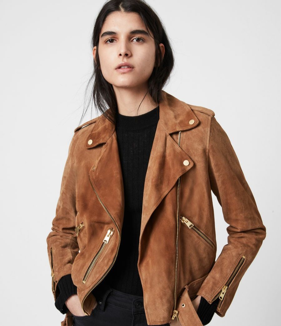 Women'S * | Allsaints Sale Suede Balfern Biker Jacket