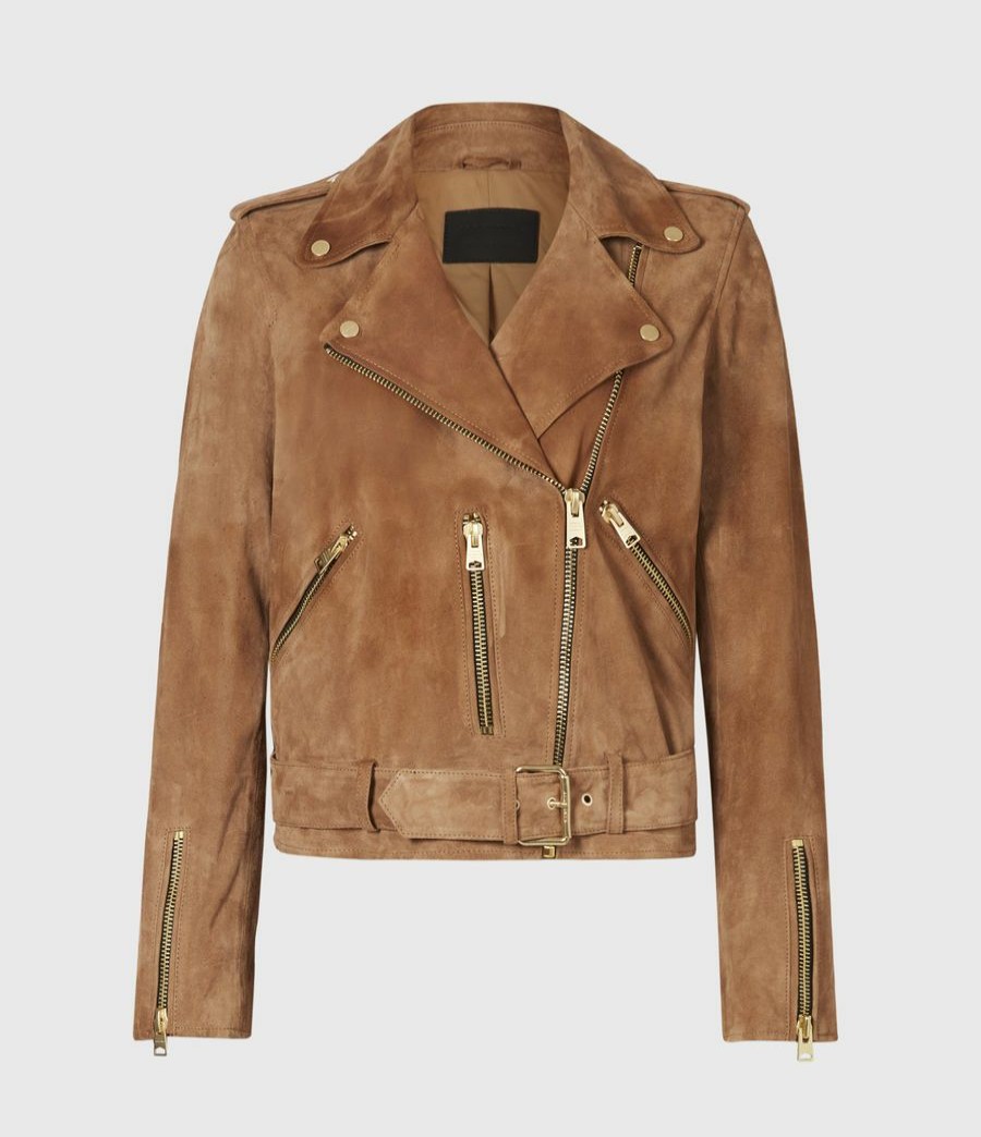 Women'S * | Allsaints Sale Suede Balfern Biker Jacket