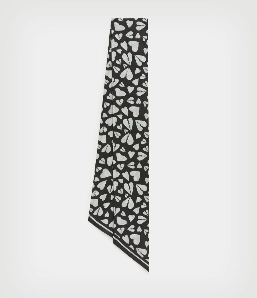 Women'S * | Shop Allsaints Bubble Heart Silk Scarf