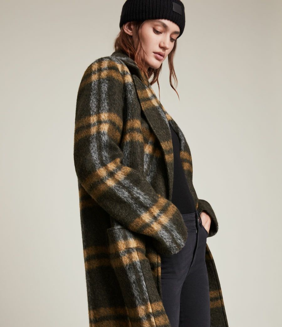 Women'S * | Allsaints Sale Ensley Wool Blend Check Coat