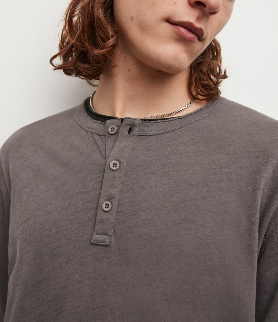 Men'S * | Shop Allsaints Figure Long Sleeve Henley