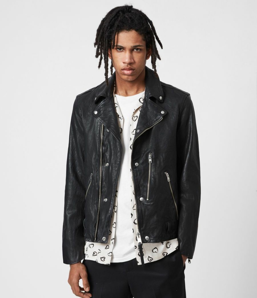 Men'S * | Shop Allsaints Berwick Leather Biker Jacket