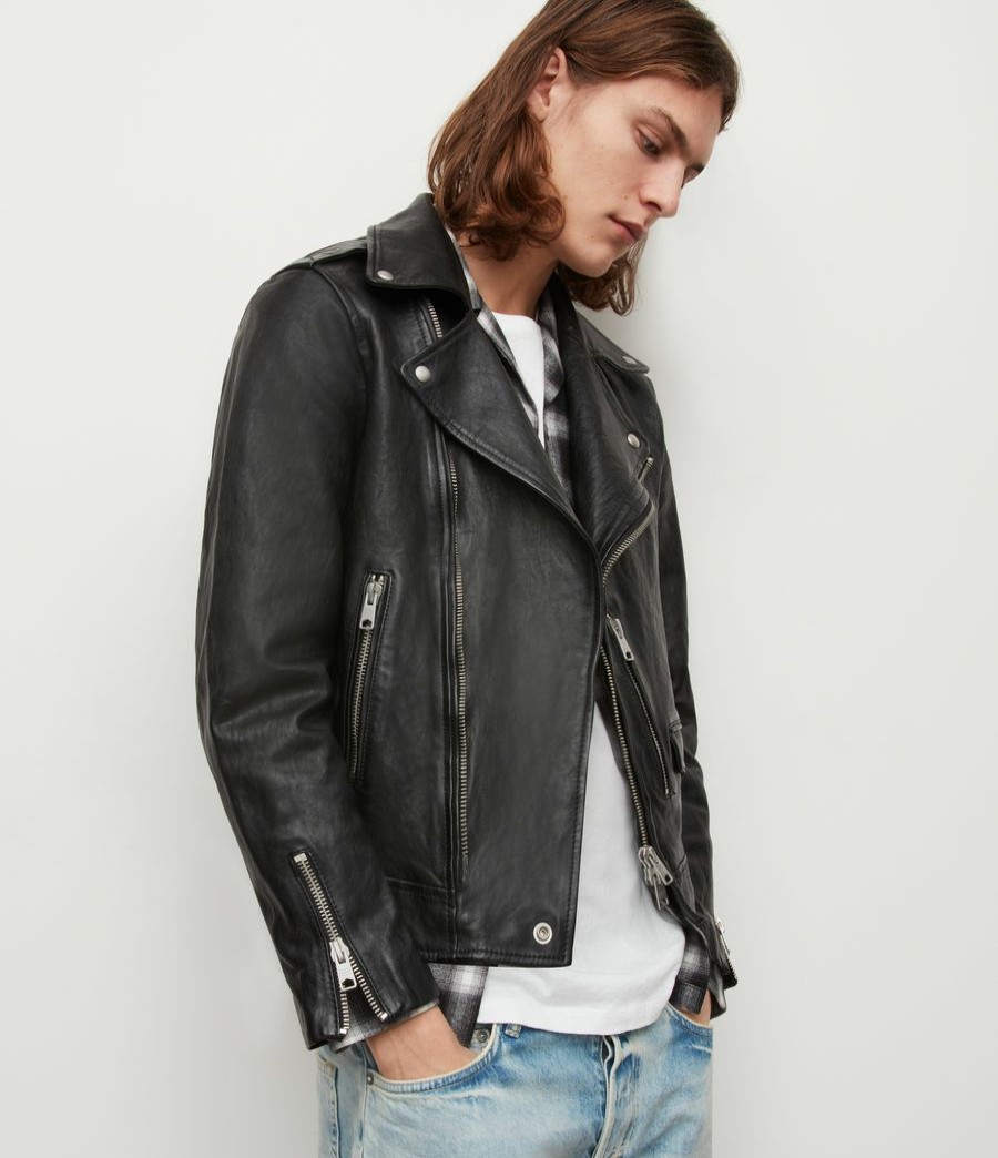 Men'S * | Shop Allsaints Sora Leather Biker Jacket