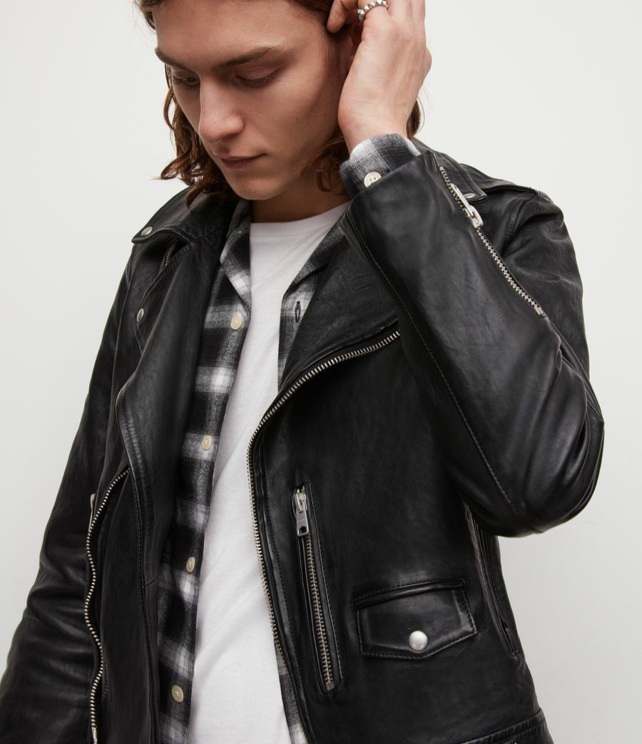 Men'S * | Shop Allsaints Sora Leather Biker Jacket