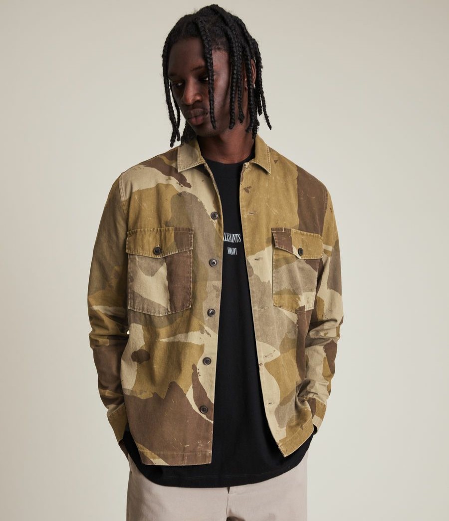 Men'S * | Shop Allsaints Boulogne Camo Shirt