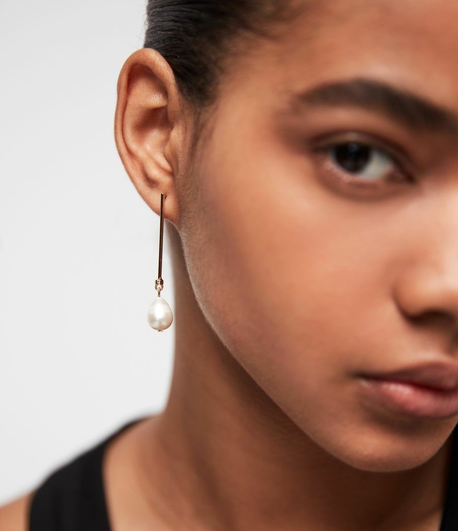 Women'S * | Shop Allsaints Pearldrop Gold-Tone Fresh Water Pearl Drop Earrings