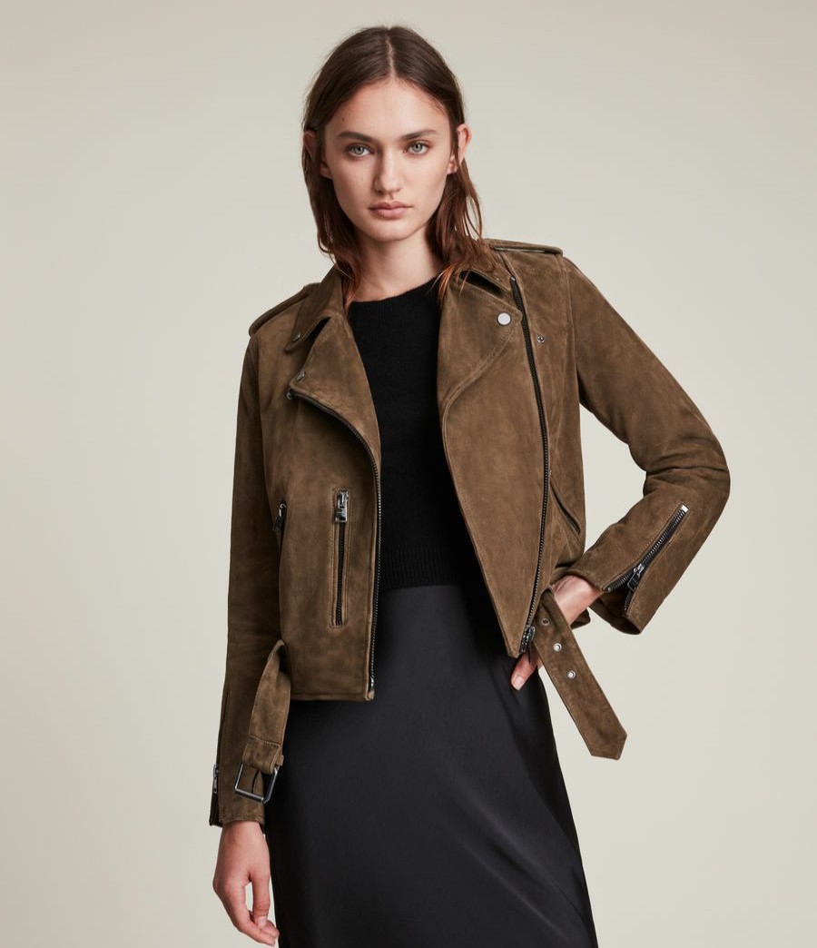 Women'S * | Allsaints Sale Suede Balfern Biker Jacket