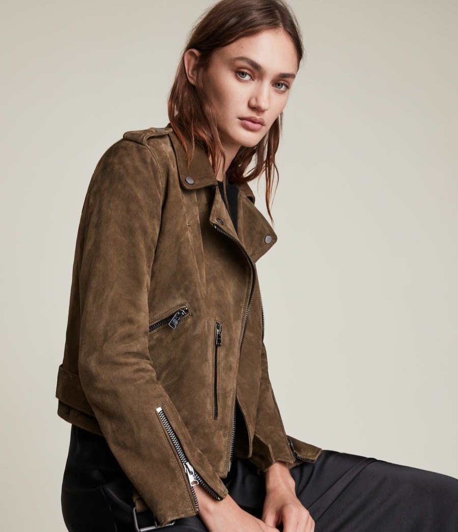 Women'S * | Allsaints Sale Suede Balfern Biker Jacket