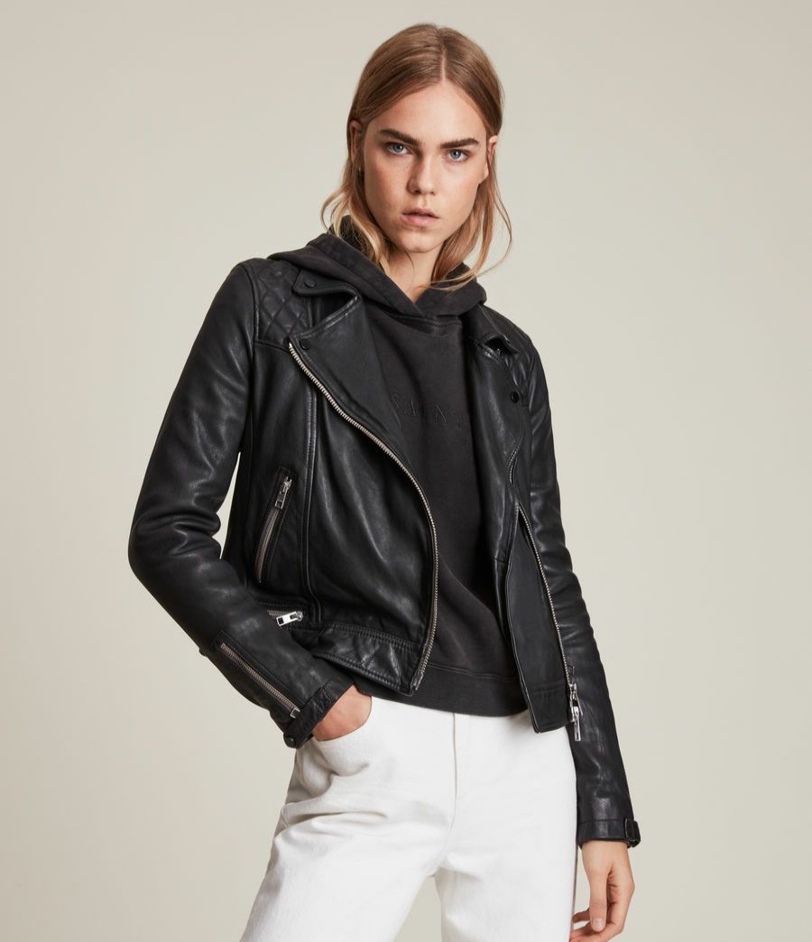 Women'S * | Allsaints Sale Conroy Leather Biker Jacket