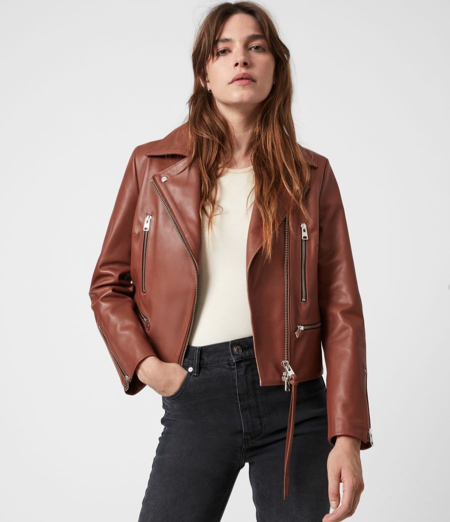 Women'S * | Allsaints Sale Wren Leather Biker Jacket