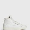 Men'S * | Shop Allsaints Miles High Top Leather Trainers