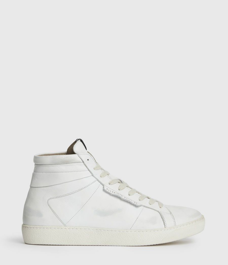 Men'S * | Shop Allsaints Miles High Top Leather Trainers