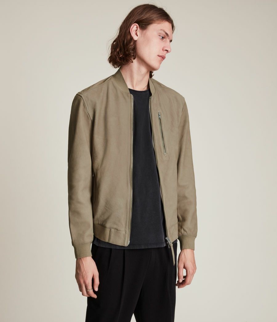 Men'S * | Shop Allsaints Stones Nubuck Bomber Jacket