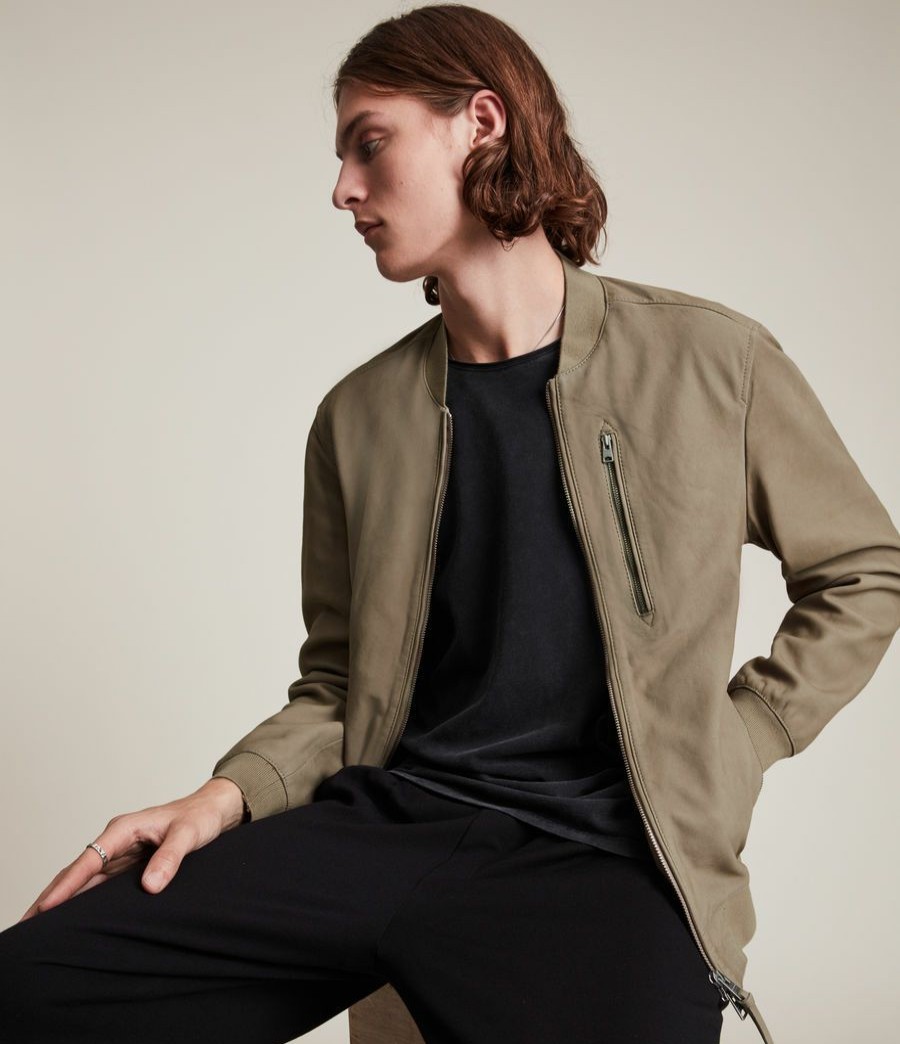 Men'S * | Shop Allsaints Stones Nubuck Bomber Jacket