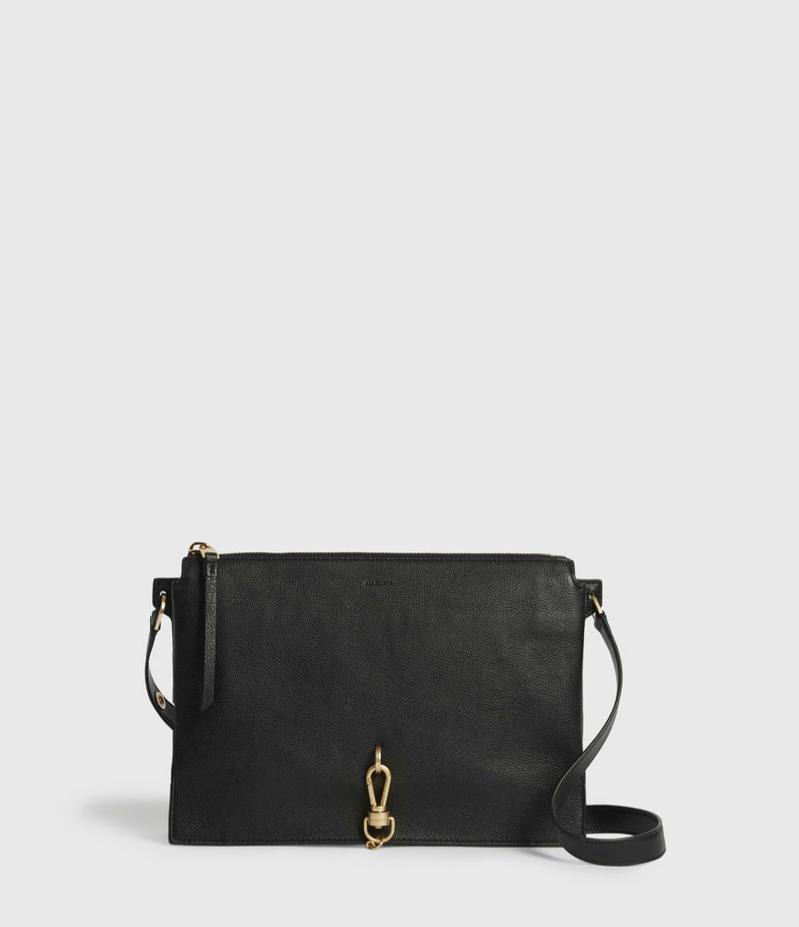 Women'S * | Shop Allsaints Sheringham Leather Shoulder Bag