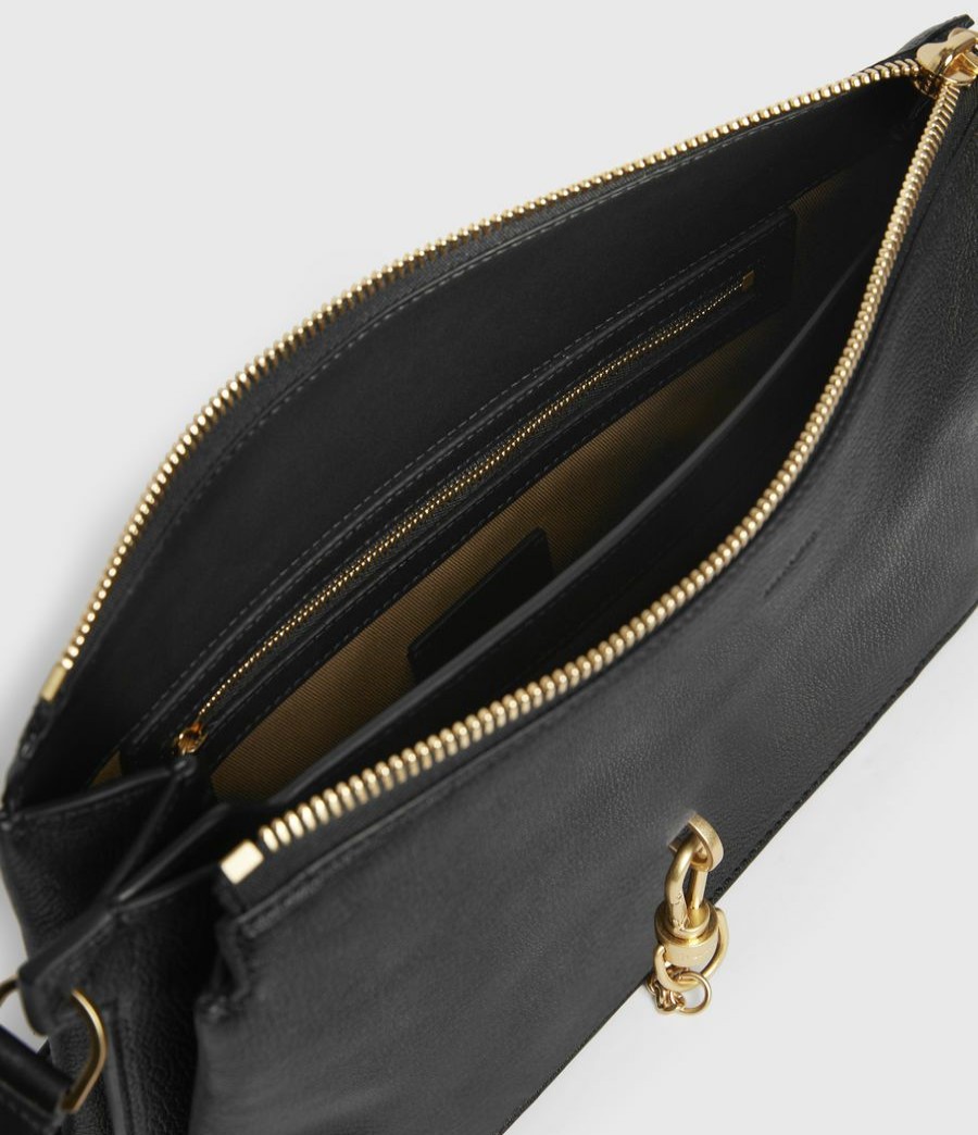 Women'S * | Shop Allsaints Sheringham Leather Shoulder Bag