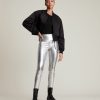 Women'S * | Allsaints Sale Cora Foil Leather Leggings