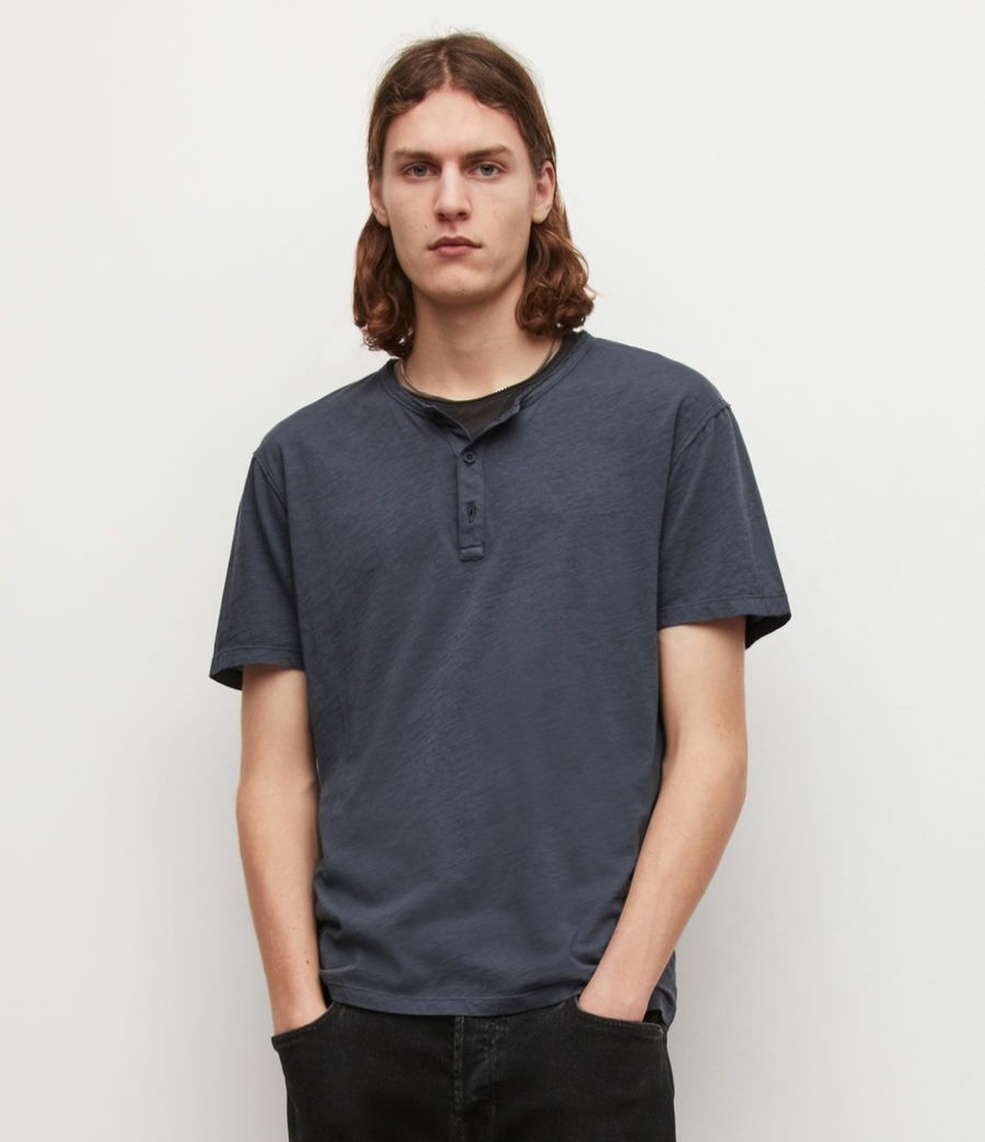 Men'S * | Shop Allsaints Figure Short Sleeve Henley