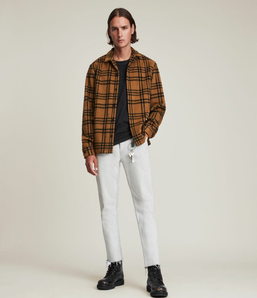 Men'S * | Shop Allsaints Zenith Wool Blend Check Overshirt