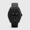 Women'S * | Shop Allsaints Subtitled Gmt V Matte Black Stainless Steel Watch