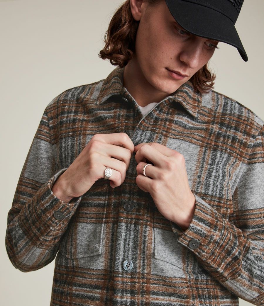 Men'S * | Shop Allsaints Skomo Check Overshirt