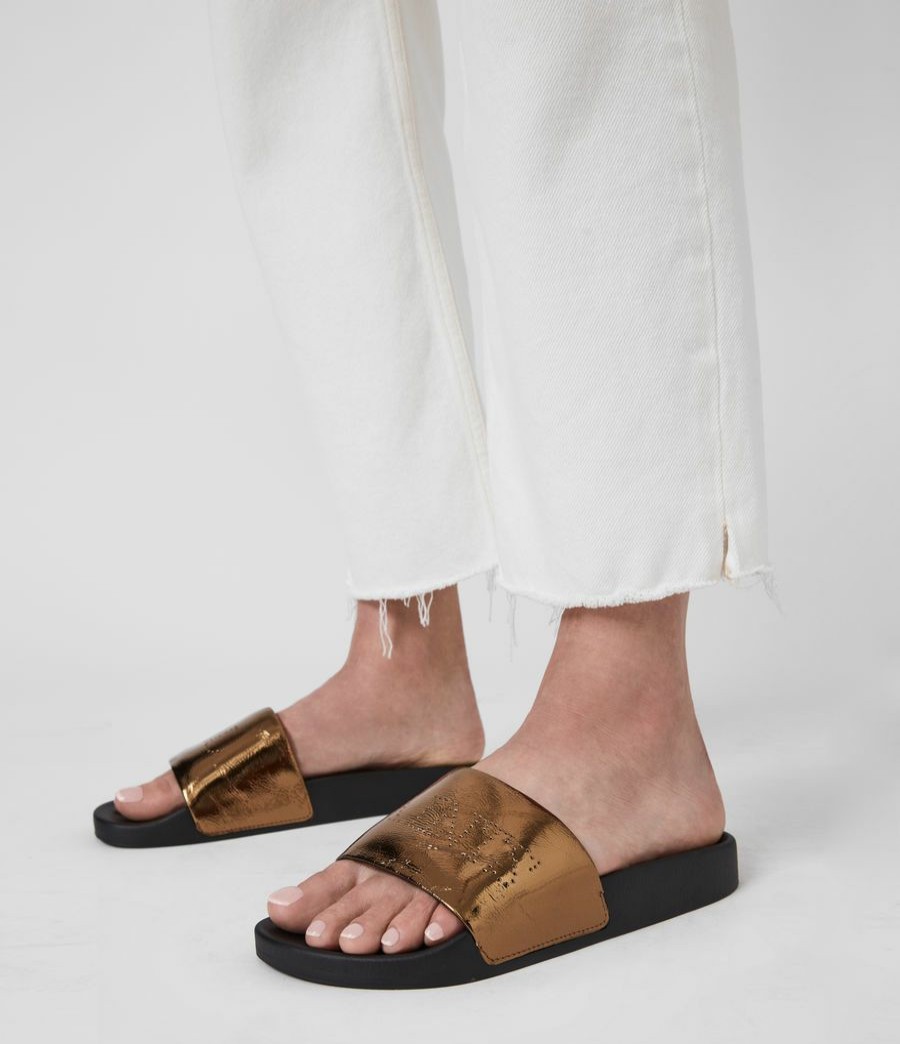 Women'S * | Shop Allsaints Karli Leather Sliders