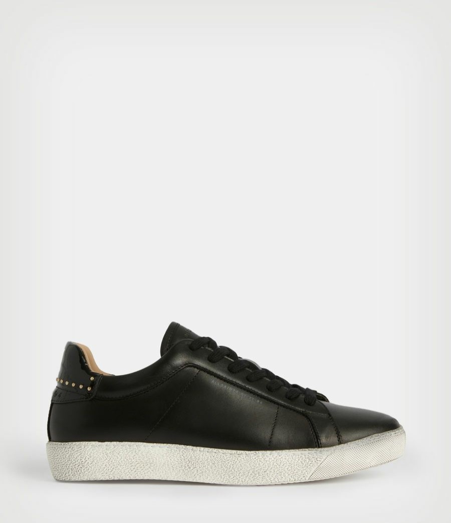 Women'S * | Shop Allsaints Sheer Studded Leather Trainers