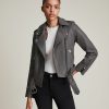 Women'S * | Allsaints Sale Balfern Leather Biker Jacket