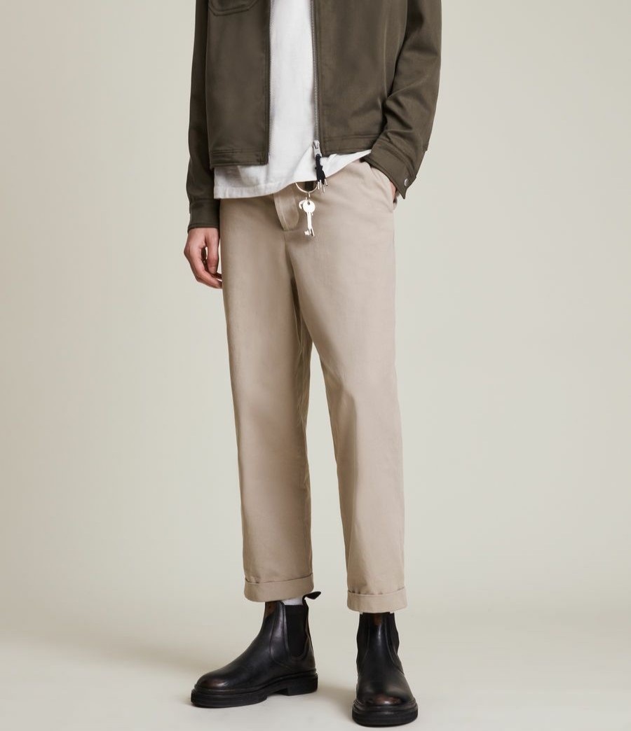 Men'S * | Shop Allsaints Crate Cropped Straight Trousers