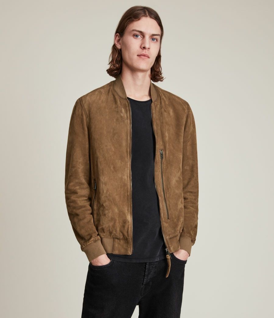 Men'S * | Shop Allsaints Bergen Suede Bomber Jacket