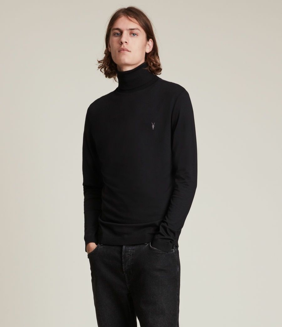 Men'S * | Shop Allsaints Mode Merino Roll Neck Jumper