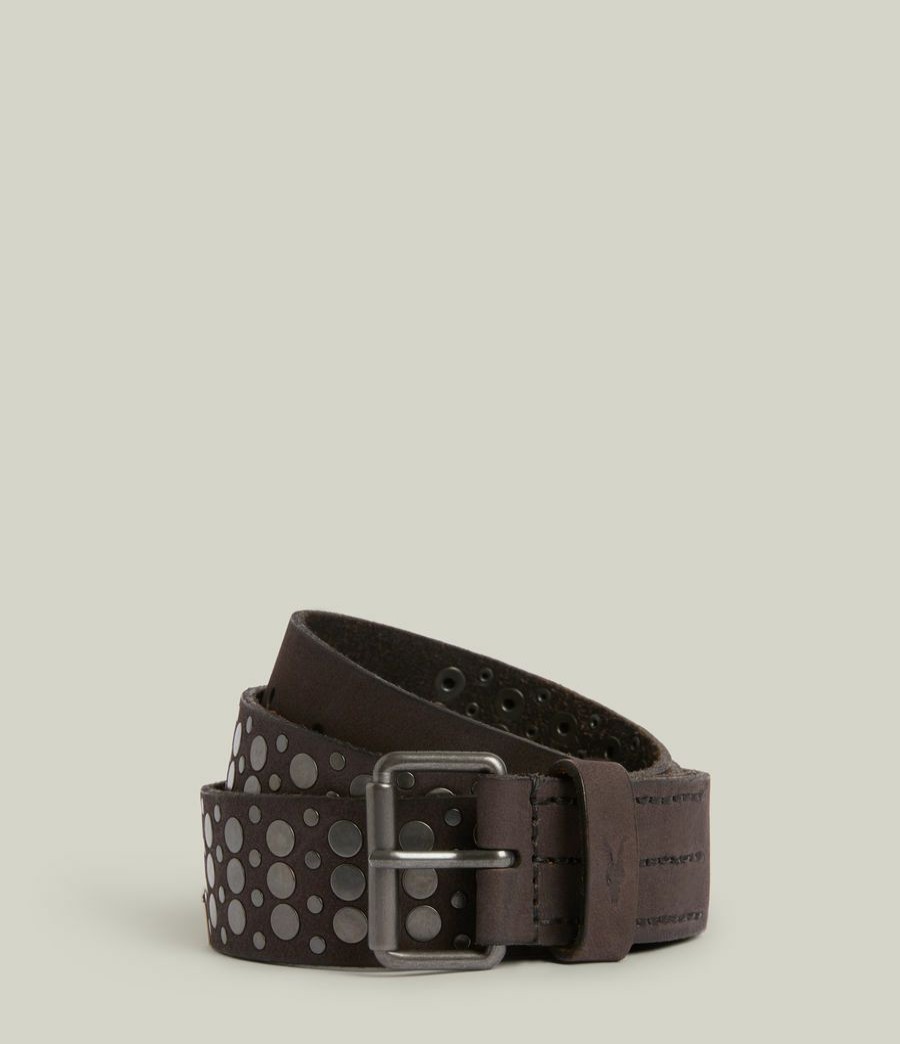 Men'S * | Shop Allsaints Heath Leather Belt