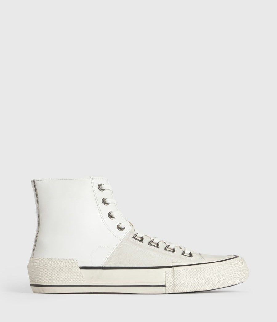 Men'S * | Shop Allsaints Waylon High Top Leather Trainers