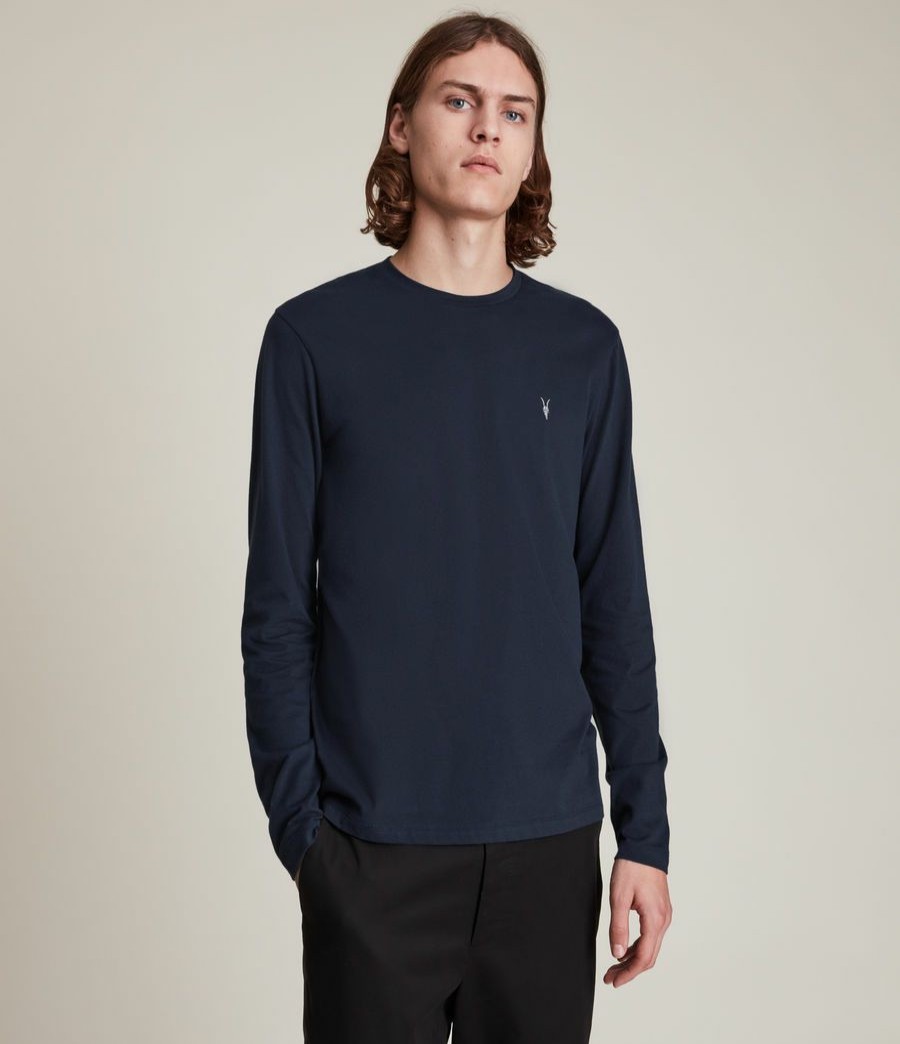 Men'S * | Shop Allsaints Brace Long Sleeve Crew T-Shirt