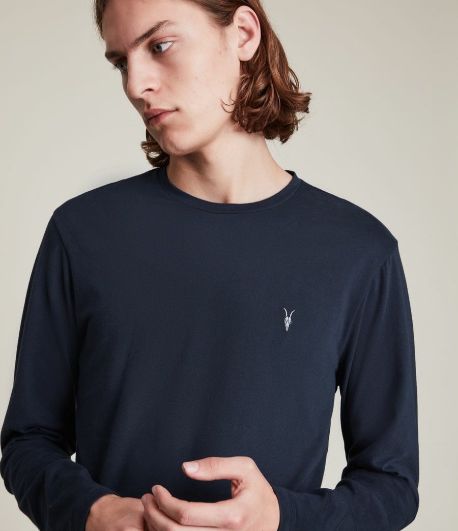 Men'S * | Shop Allsaints Brace Long Sleeve Crew T-Shirt