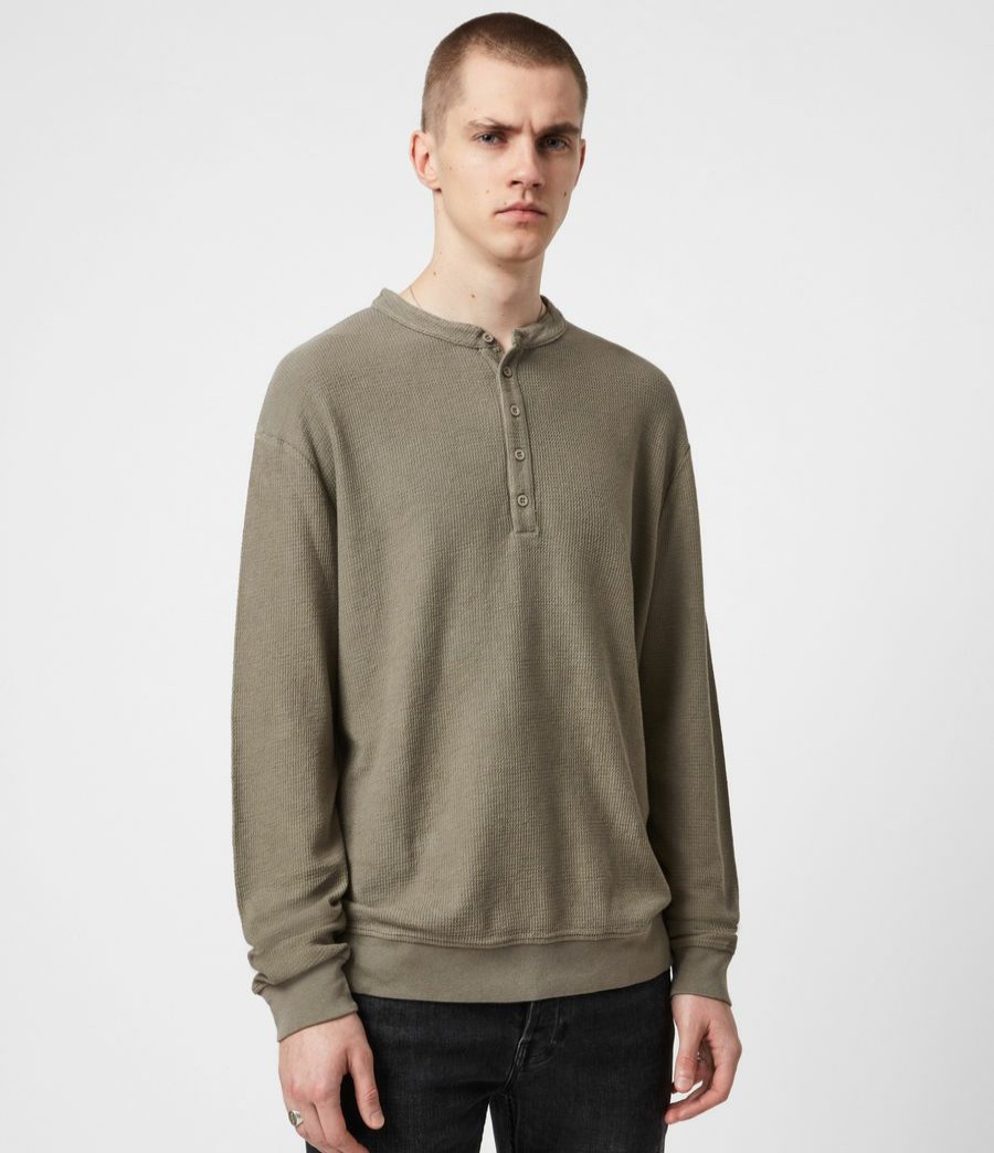 Men'S * | Shop Allsaints Wrenley Organic Cotton Henley