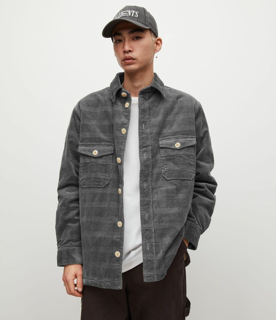 Men'S * | Shop Allsaints Ashi Sherpa Lined Corduroy Overshirt