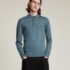 Men'S * | Shop Allsaints Mode Merino Long Sleeve Polo Shirt