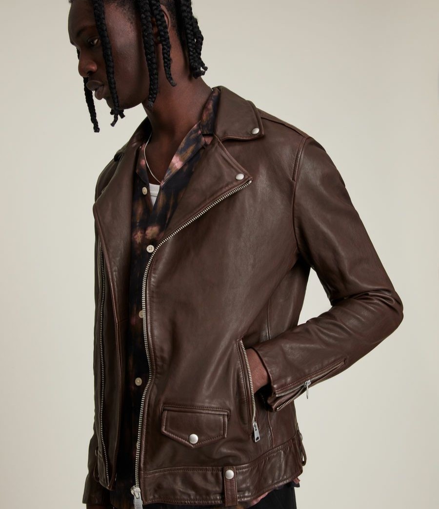 Men'S * | Shop Allsaints Axis Leather Biker Jacket