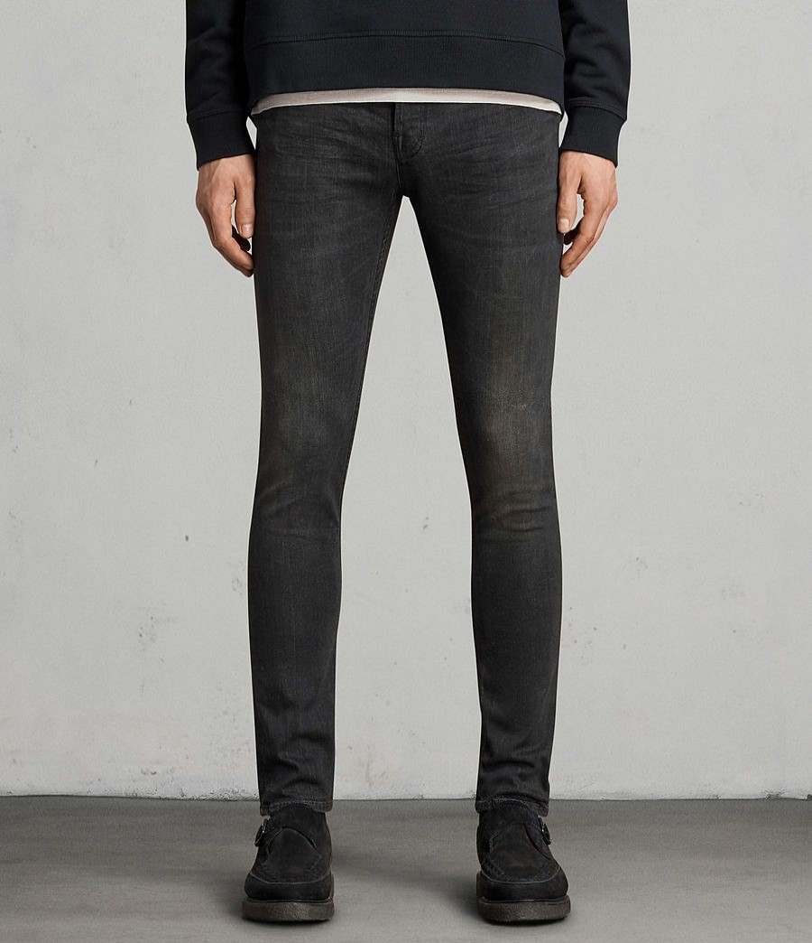 Men'S * | Shop Allsaints Print Cigarette Skinny Jeans