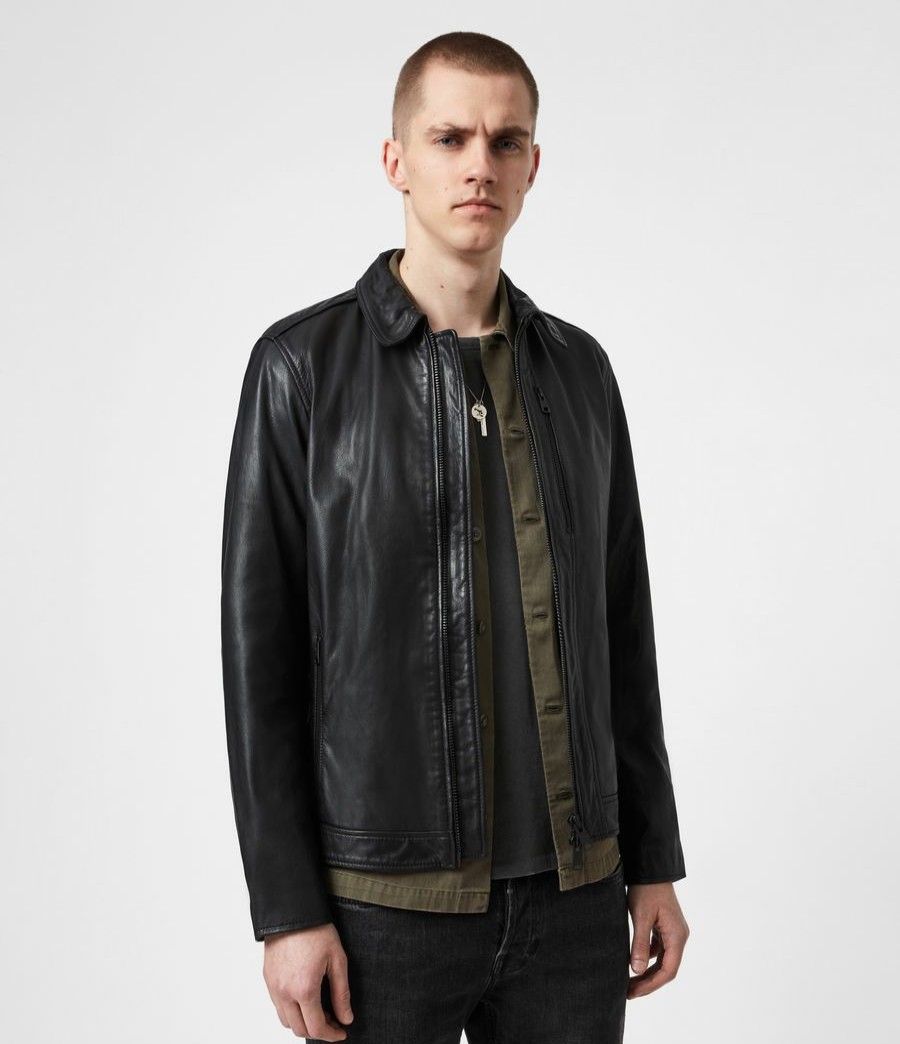 Men'S * | Shop Allsaints Timo Leather Jacket